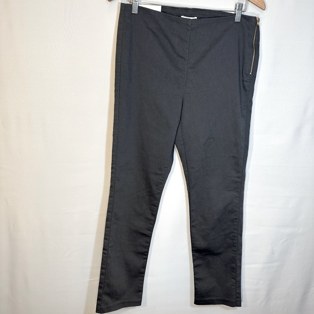 H&M Gray Side Zipper Cotton Blend Skinny Ankle Trousers Pants Leggings 14 NWT
